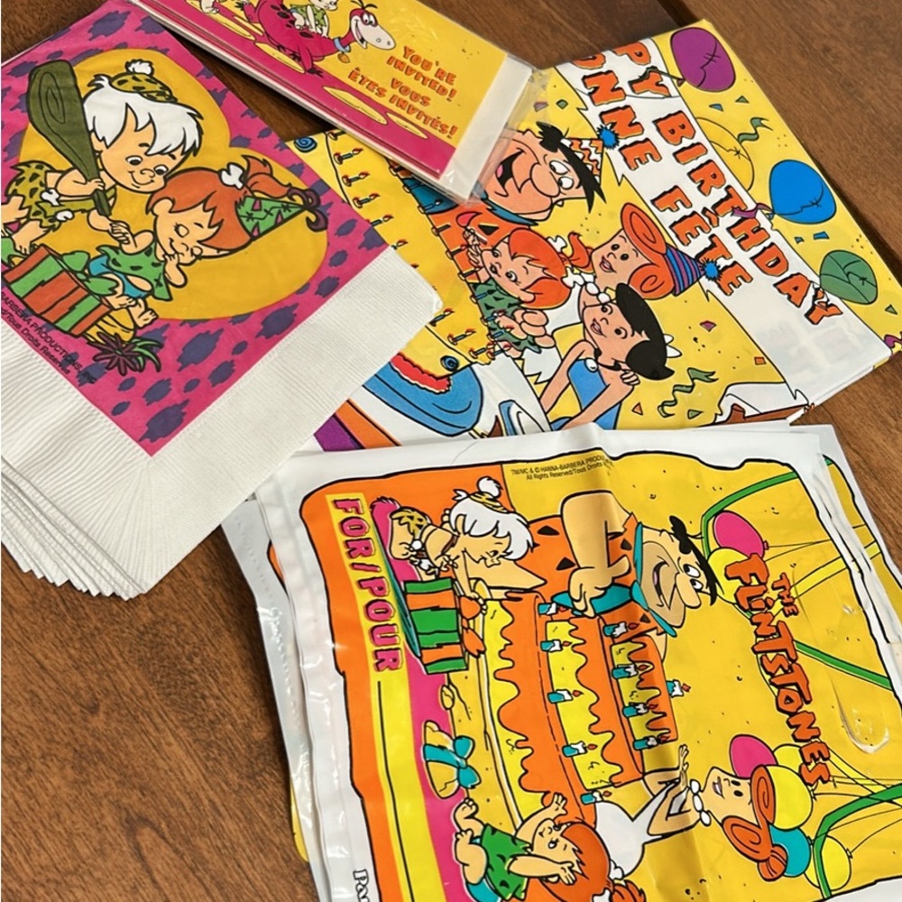 Vintage Flintstones Birthday Party Pack set of 8